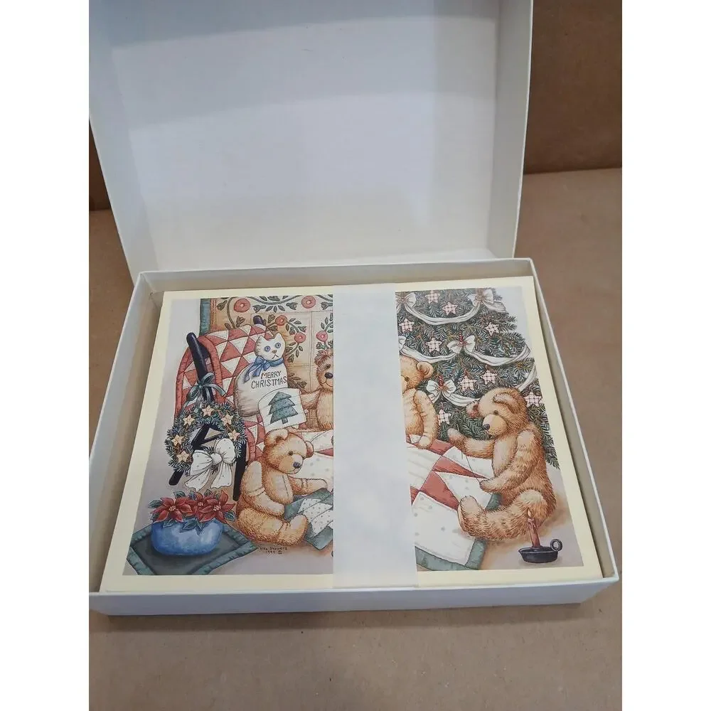 Lang Teddy Bears Toys Christmas Cards Boxed Set Nita Showers Quilting for Xmas